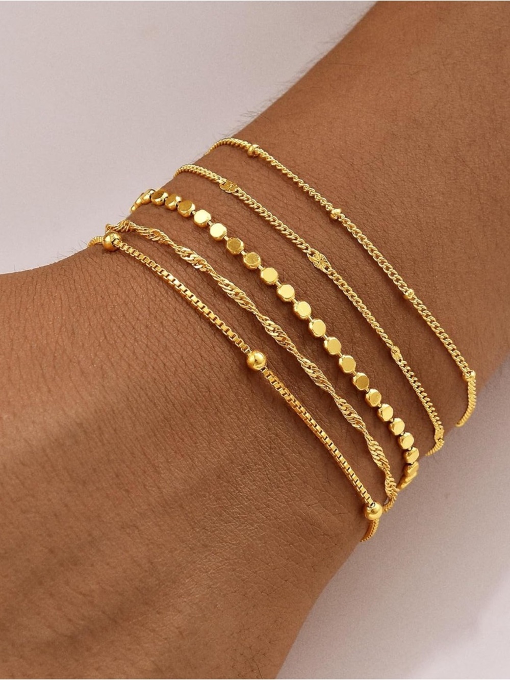 14K Gold Plated Stackable Bracelets - Picture 3 of 5